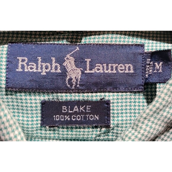 Ralph Lauren Blake Green Houndstooth Long Sleeve Button, Medium - Picture 6 of 6